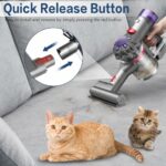 Wiseten Mini Turbine Nozzle for Dyson V7 V8 V10 V11 V15 Handheld Vacuum Cleaner Brush Replacement Parts Brush Roll Accessories Replacement Brush for Mattress Sofa Car Seat Chair Removes Mites and