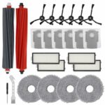 Feilifan 23 Pieces Accessories Kit for Roborock Qrevo Master/Qrevo Slim Robot Vacuum Cleaner Replacement Parts Main Brush Side Brush Washable Filter Wipes Dust Bags