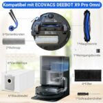 Accessory Set for Ecovacs Deebot X9 Pro Omni / X9 Pro Robot Vacuum Cleaner, Spare Parts Robot Vacuum Cleaner Accessories