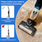 Fixbetter Replacement Brush Roller and HEPA Filter for Bissell Crosswave HF2 3831 3845 3847 3848 Wet and Dry Hard Floor Cleaner Accessories, 2 Brush Roller + 2 HEPA Filters + 1 Cleaning Brush