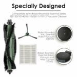 LemonRunRun (10 Piece) Q011/ Q0120 Replacement Parts Compatible with iRobot Roomba Combo Essential Robot Y0140/ Y0112/ Y0110/ Q011/ Q0120 Accessories, 1 Roller Brush, 3 HEPA Filters, 6 Side Brushes