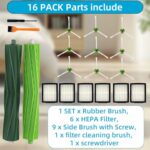 i E Series Replacement for iRobot Roomba i1 i3 i3+ i4 i5 j5 i6 i6+ i7 i7+ i8 i8+, E5 E6 E7, Rubber Brush/Side Brush/Filter Vacuum Cleaner Parts