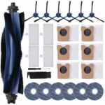 Nuo desire Pack of 25 replacement parts accessories for Eufy Omni C20 robot vacuum cleaner, 1 roller brush, 4 filters, 6 side brushes, 6 mop pads, 6 dust bags, 1 cleaning brush, 1 screwdriver for Eufy