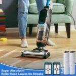 Fixbetter Replacement Brush Roller and HEPA Filter for Bissell Crosswave HF2 3831 3845 3847 3848 Wet and Dry Hard Floor Cleaner Accessories, 2 Brush Roller + 2 HEPA Filters + 1 Cleaning Brush