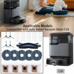 Geoviizon 19-Piece Accessory Set for eufy Omni C20 Robot Vacuum Cleaner, 1 x Main Brush 4 x Side Brushes 5 x Mop Mop Pad 4 x Dust Bags 5 x Filters, Robot Vacuum Cleaner Replacement Parts Accessories