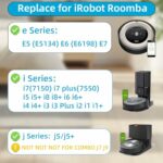 i E Series Replacement for iRobot Roomba i1 i3 i3+ i4 i5 j5 i6 i6+ i7 i7+ i8 i8+, E5 E6 E7, Rubber Brush/Side Brush/Filter Vacuum Cleaner Parts