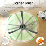 LemonRunRun (10 Piece) Q011/ Q0120 Replacement Parts Compatible with iRobot Roomba Combo Essential Robot Y0140/ Y0112/ Y0110/ Q011/ Q0120 Accessories, 1 Roller Brush, 3 HEPA Filters, 6 Side Brushes