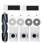 Jpbaisqic Replacement Parts Compatible with ECOVACS DEEBOT T20 Omni Robot Vacuum Cleaner Accessories，1 Main Brush Roller 4 Side Brushes 2 Hepa Filters 4 Mop Pads 3 Carbon Dust Bags