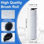 Fixbetter Replacement Brush Roller and HEPA Filter for Bissell Crosswave HF2 3831 3845 3847 3848 Wet and Dry Hard Floor Cleaner Accessories, 2 Brush Roller + 2 HEPA Filters + 1 Cleaning Brush