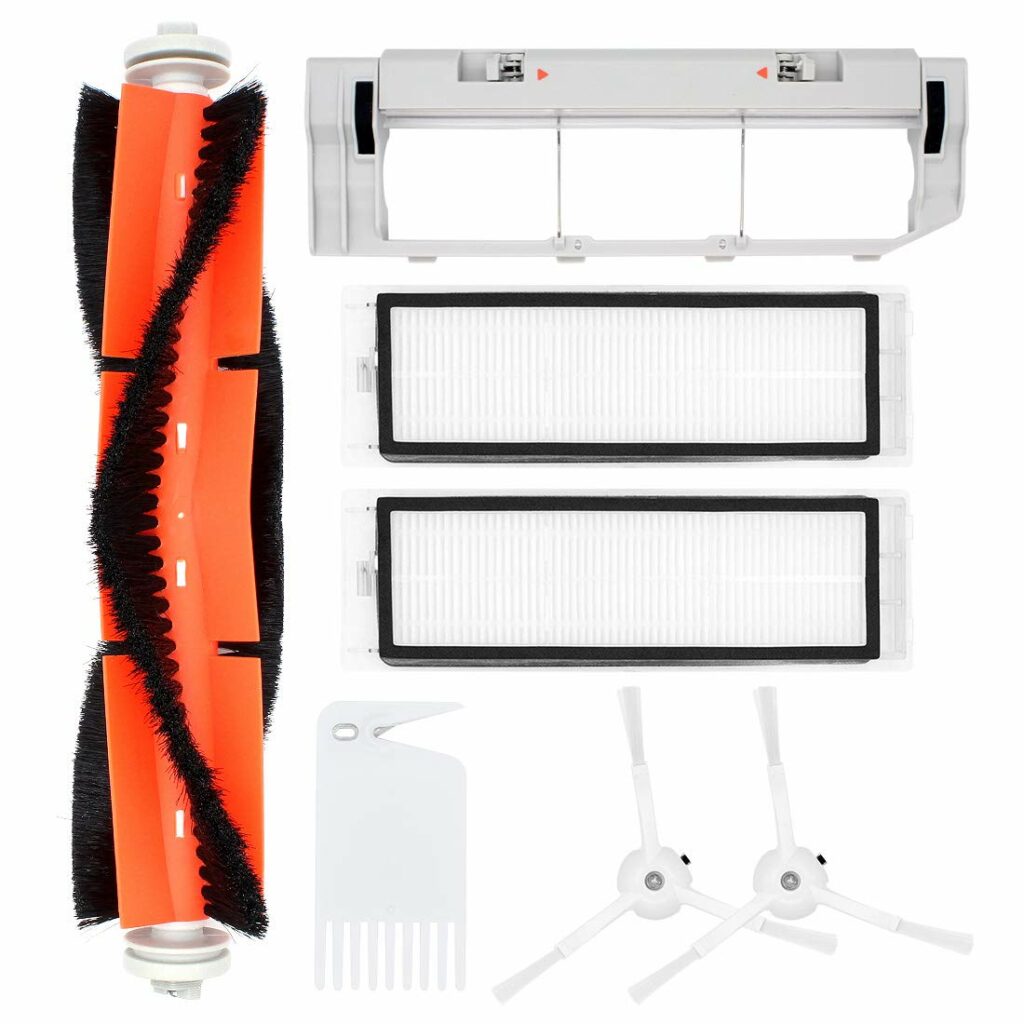 DingGreat Accessory Kit for Xiaomi Roborock S55 S50 S51 Robot Vacuum Cleaner Replacement Parts Pack of 1 Main Brush 2 HEPA Filter 2 Side Brush 1 Main Brush Cover 1 Cleaning Brush