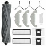 HASTHIP® 12Pcs Replacement Accessories Set for DREAME D10 Plus Gen 2 Vacuum Replacement Parts with Main Roller Brush, Side Brushes, HEPA Filter, Dust Bags, Mop Cloths, Cleaning Brush