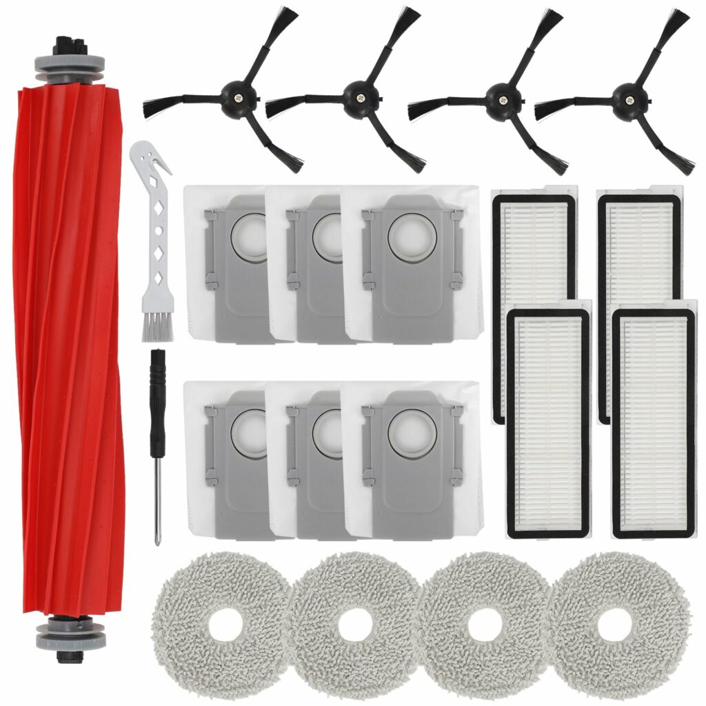 22 Pieces Accessory Kit for Roborock Qrevo Pro/Qrevo MaxV/Qrevo S Robot Vacuum Cleaner, Replacement Parts Main Brush, Side Brush, Washable Filter, Mop Cloths, Vacuum Cleaner Bags