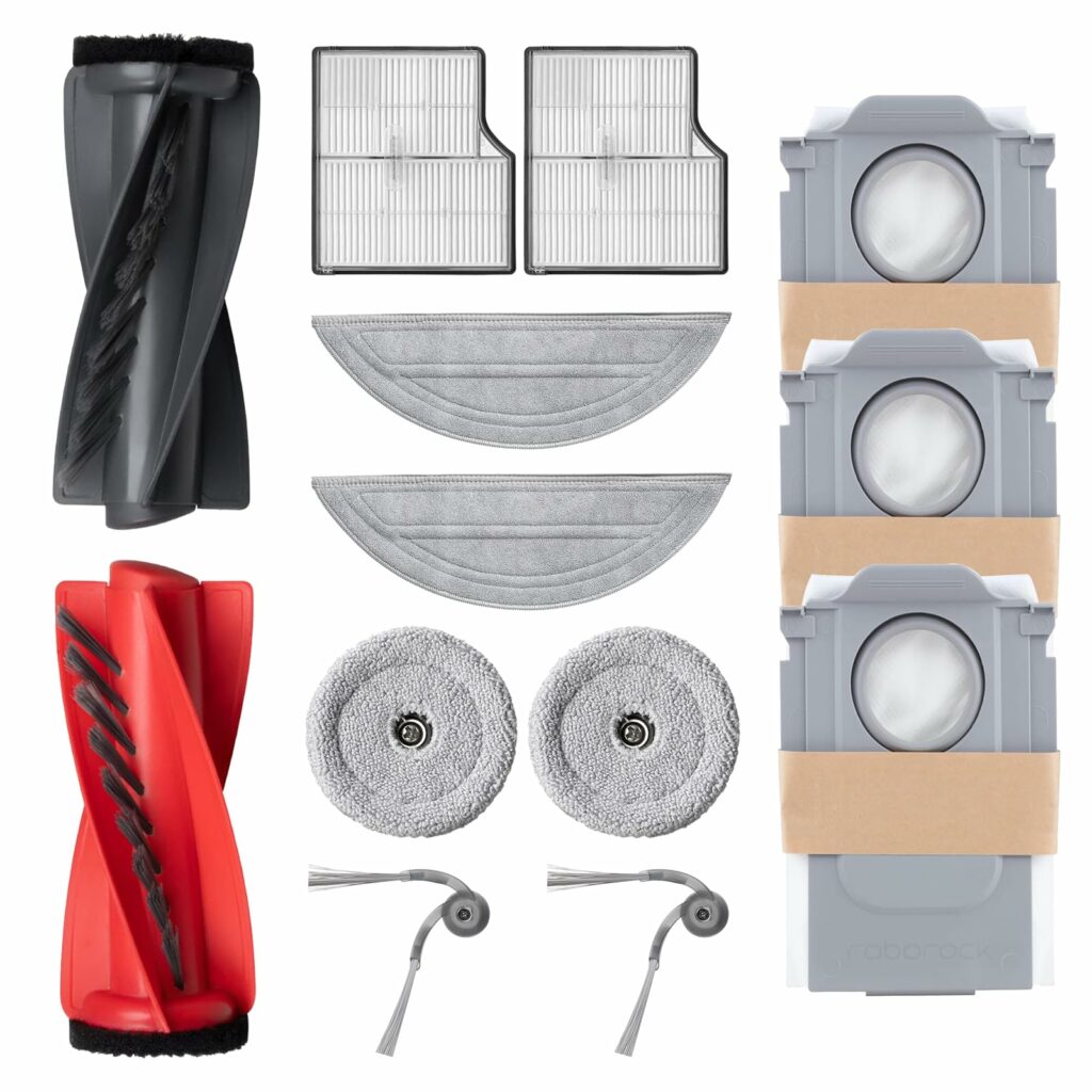 roborock original Accessory Saros10 Set, with Side Brush*2, HAPE Filter*2, Vibration Mop*2, Side Mop*2, Main Brush*1 and Dust Bag*3 Robot Vacuum Cleaner