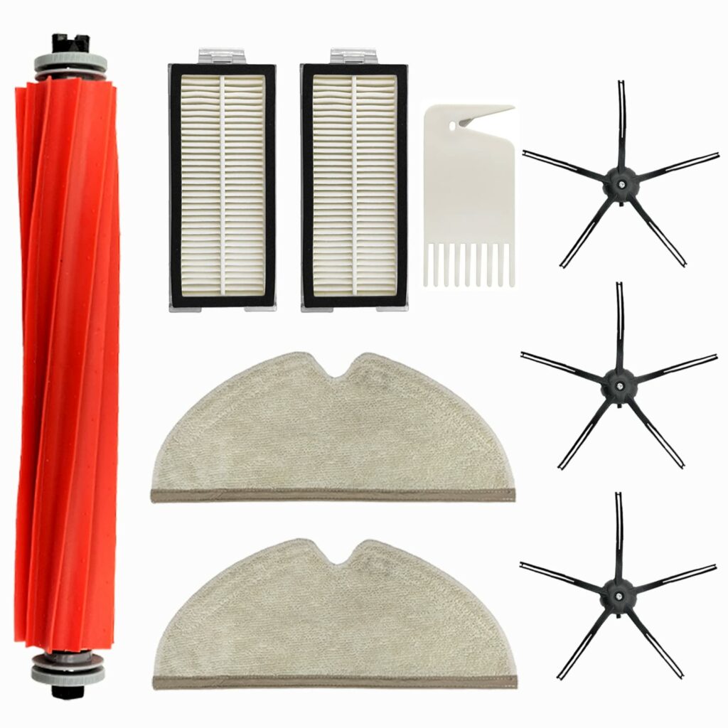 KENSHIRE 9 PACK Q7 accessories replacement parts compatible for xiaomi roborock Q7 Q7+ Q7 Max Q7 Max + accessories kit, main brush side brush HEPA filters wipe mop cloth