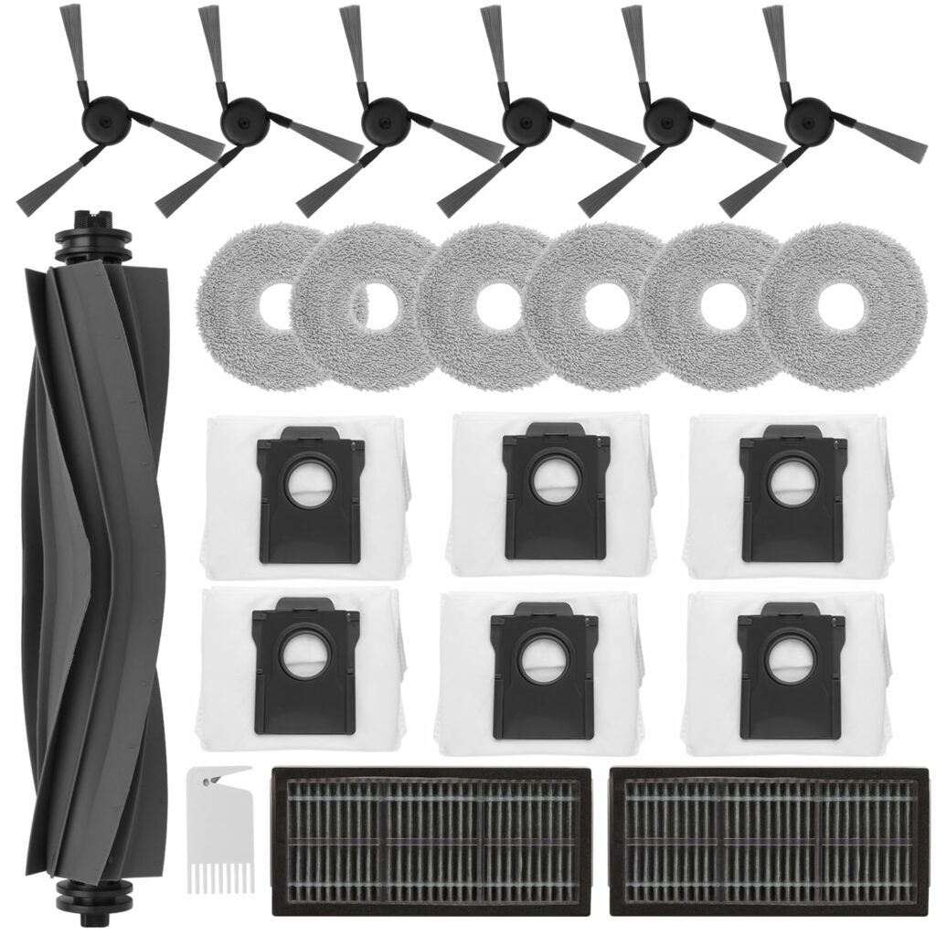 Nuo desire 22-Piece Accessory Set for Dreame X40 Ultra Robot Vacuum Cleaner, Replacement Parts for Dreame X40 Ultra Complete with 1 x Main Brush, 2 x Filters, 6 x Edge Brushes, 6 x Cloths, 6 x Dust