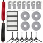 (23 Pack) Qrevo Master Replacement Parts Compatible with Roborock Qrevo Master/Qrevo Slim Robot Vacuum, 2 Roller Brushes, 6 Side Brushes, 7 Dust Bags, 4 HEPA Filters, 4 Mop Pads, Accessories Kit