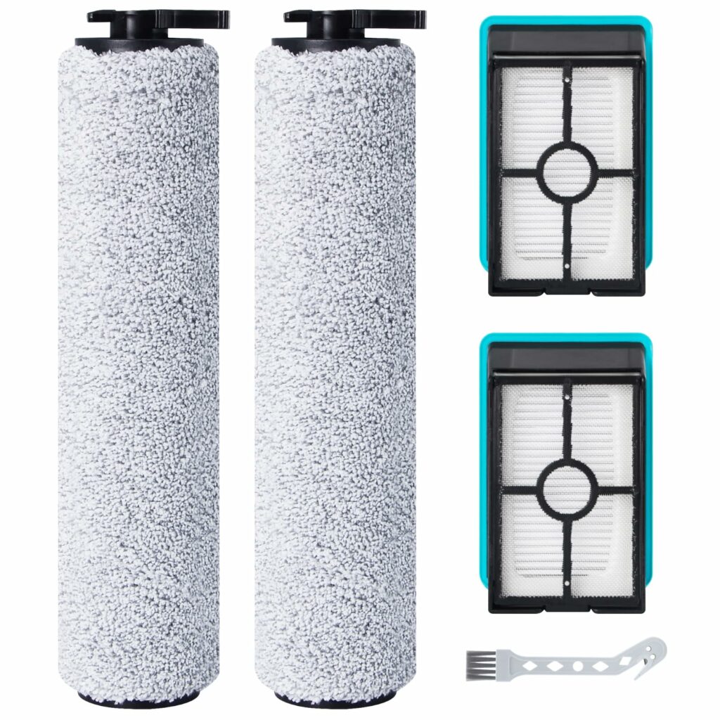 Fixbetter Replacement Brush Roller and HEPA Filter for Bissell Crosswave HF2 3831 3845 3847 3848 Wet and Dry Hard Floor Cleaner Accessories, 2 Brush Roller + 2 HEPA Filters + 1 Cleaning Brush