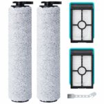 Fixbetter Replacement Brush Roller and HEPA Filter for Bissell Crosswave HF2 3831 3845 3847 3848 Wet and Dry Hard Floor Cleaner Accessories, 2 Brush Roller + 2 HEPA Filters + 1 Cleaning Brush