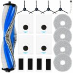 Pack of 18 Accessories for Ecovacs Deebot T30S Combo / T30S Combo Complete Robot Vacuum Cleaner, 1 Main Brush, 4 Dust Bags, 4 Wipes, 4 Filters, 4 Side Brushes, 1 Cleaning Brush