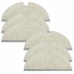 Pack of 6 Wipes for Roborock Q5 Pro, Q5 Pro+, Q8 Max, Q8 Max+, S5, S5 Max, S4, S50, S51, S55, S6, S6 Pure, S6 MaxV, Q7, Q7 Max Robot Vacuum Cleaner, Soft, Washable and Reusable Replacement Mop