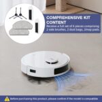 HASTHIP® 6Pcs Replenishment Kit, Replacement Parts for Ecovacs N20 Pro/N20 Robot, Vacuum Cleaner Replacement Accessories: 2 Side Brushes, 2 Microfiber Cloth Mop, 2 Filter Ecovacs Deebot Spare Parts