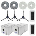 HASTHIP® 11Pcs Replacement Accessories for Ecovacs Deebot N30 Pro Omni Vacuum Cleaner Spare Accessories Includes 3 Side Brushes, 4 Microfiber Cloth Mop, 2 Dust Bag, 2 Filter