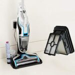 Queta Accessories for Bissell Crosswave Wet & Dry Vacuum Cleaners 4 Pieces Multi Surface Brush Roll and 4 Filters for Bissell Crosswave 3-in-1, Replacement Parts/Replacement Sets for Bissell, with 1