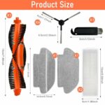 HASTHIP® 10Pcs Replenishment Kit, Replacement Parts Compatible with Xiaomi Robot Vacuum Cleaner S10, Replacement Accessories include 1 Main Brush, 2 Filter, 2 Mop Cloth, 4 Side Brush, 1 Cleaning brush