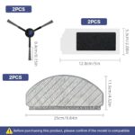 HASTHIP® 6Pcs Replenishment Kit, Replacement Parts for Ecovacs N20 Pro/N20 Robot, Vacuum Cleaner Replacement Accessories: 2 Side Brushes, 2 Microfiber Cloth Mop, 2 Filter Ecovacs Deebot Spare Parts