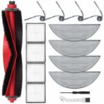 Accessory set for Roborock Q10 S5 / Q10 S5+ robot vacuum cleaner, spare parts contain 1 main brush, 4 hepa filters, 4 wipes, 4 dust bags, 4 side brushes, 1 screwdriver
