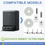 HASTHIP® Replacement Vacuum Cleaner Accessories for Ecovacs Deebot Vacuum Cleaner, Includes 2 HEPA Filters, 2 Dust Bags, 2 Mop Pads, 4Side Brushes, Universal Fit for Deebot X5 Pro, Deebot X5 Omni.