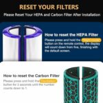 HEPA Filter Replacement for Dyson TP04/HP04/DP04/TP05/DP05 – Dual-Layer 360° Glass Carbon Filter for Pure Cool Air Purifiers & Tower Fans, Captures 99.7% Particles