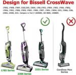 2 Pack 1868 CrossWave Multi-Surface Brush Rolls 2 Pack 1866 HEPA Vacuum Filters Replacement for Bissell CrossWave 1785 2306 Series Vacuum Cleaner, Compare to Part # 1608683, 160-8683, 1608684