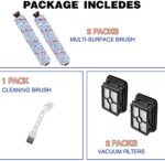 2 Pack 1868 CrossWave Multi-Surface Brush Rolls 2 Pack 1866 HEPA Vacuum Filters Replacement for Bissell CrossWave 1785 2306 Series Vacuum Cleaner, Compare to Part # 1608683, 160-8683, 1608684