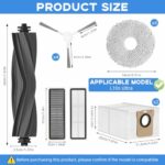 HASTHIP® 13Pcs Replacement Parts for Dreame L10s Ultra Vacuum Cleaner, Spare Accessories with 1 Main Roller Brush, 4 Side Brushes, 2 Mop Cloth, 2 Filters, 4 Cleaning Mop, 2 Dust Bags