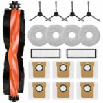 Saprdii Accessory Set for Xiaomi X20 Max / X20 Pro Robot Vacuum Cleaner, 1 Roll Brush, 6 Dust Bags, 4 Wipes, 2 Filters, 4 Side Brushes, Replacement Part Robot Vacuum Cleaner Accessories