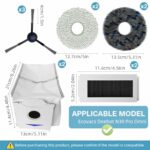 HASTHIP® 11Pcs Replacement Accessories for Ecovacs Deebot N30 Pro Omni Vacuum Cleaner Spare Accessories Includes 3 Side Brushes, 4 Microfiber Cloth Mop, 2 Dust Bag, 2 Filter