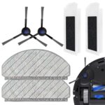 HASTHIP® 6Pcs Replenishment Kit, Replacement Parts for Ecovacs N20 Pro/N20 Robot, Vacuum Cleaner Replacement Accessories: 2 Side Brushes, 2 Microfiber Cloth Mop, 2 Filter Ecovacs Deebot Spare Parts