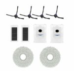 HASTHIP® Replacement Vacuum Cleaner Accessories for Ecovacs Deebot Vacuum Cleaner, Includes 2 HEPA Filters, 2 Dust Bags, 2 Mop Pads, 4Side Brushes, Universal Fit for Deebot X5 Pro, Deebot X5 Omni.