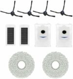 HASTHIP® Replacement Vacuum Cleaner Accessories for Ecovacs Deebot Vacuum Cleaner, Includes 2 HEPA Filters, 2 Dust Bags, 2 Mop Pads, 4Side Brushes, Universal Fit for Deebot X5 Pro, Deebot X5 Omni.