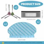 HASTHIP® 8Pcs Replenishment Kit, Replacement Accessories Replacement Parts for Ecovacs Deebot N8/OZMO 920/950 Vacuum Cleaner – 4 Side Brushes, 2 Microfiber Mop Cloth, 2 HEPA Filters Cleaning Tools