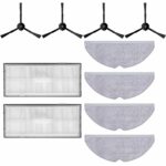 10pcs S8 Kit Series Set Accessory, with Mops, HEPA Filter and Black Side Brush for S8/S8 OULT(S8+)/S8 Pro Ultra/G20 Robot Vacuum Cleaner,Compatible with Roborock.