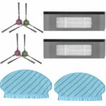 HASTHIP® 8Pcs Replenishment Kit, Replacement Accessories Replacement Parts for Ecovacs Deebot N8/OZMO 920/950 Vacuum Cleaner – 4 Side Brushes, 2 Microfiber Mop Cloth, 2 HEPA Filters Cleaning Tools
