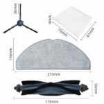 DingGreat Accessories for Eufy Robot Vacuum Cleaner, Replacement Parts for Eufy G50 Hybrid/L60 Hybrid/L60 Hybrid SES Robot Vacuum Cleaner, 1 Main Brush+6 Side Brush+4 Filters+4 Mops