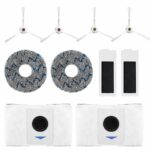 HASTHIP® 10Pcs Replacement Accessories for Ecovacs Deebot T20 Omni/PRO/MAX Robot Vacuum Accessorise Kit, 4 Side Brushes, 2 Mop Cloth, 2 Dust Collection Bags, 2 Filters