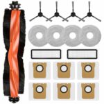 Saprdii Accessory Set for Xiaomi X20 Max / X20 Pro Robot Vacuum Cleaner, 1 Roll Brush, 6 Dust Bags, 4 Wipes, 2 Filters, 4 Side Brushes, Replacement Part Robot Vacuum Cleaner Accessories