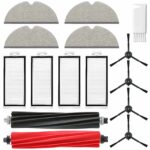 Replacement Accessories Compatible with Roborock Q5 Pro, Q5 Pro+, Q8 Max, Q8 Max+ Vacuum Cleaner Spare Parts, 2 Main Brushes, 4 Side Brushes, 4 Hepa Filters, 4 Mop Pads