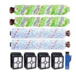 Queta Accessories for Bissell Crosswave Wet & Dry Vacuum Cleaners 4 Pieces Multi Surface Brush Roll and 4 Filters for Bissell Crosswave 3-in-1, Replacement Parts/Replacement Sets for Bissell, with 1