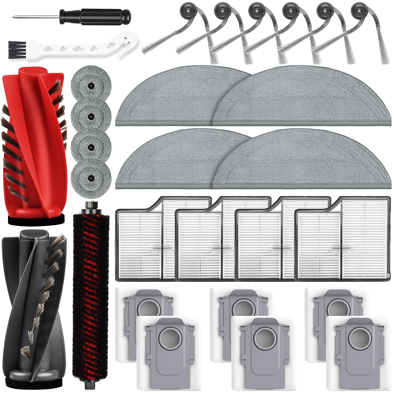29 Pack Accessories Kit for Roborock Saros 10 Robot Vacuum, 1 Pairs Mainbrush 6 Side Brush 4 Filter 6 Dust Bags 4 Long Mop 4 Small Round Mop 1 Base Station Brush 1 Cleaning Brush 1 Screwdriver_68a4c5b9b3198.jpeg 29 Pack Accessories Kit for Roborock Saros 10 Robot Vacuum, 1 Pairs Mainbrush 6 Side Brush 4 Filter 6 Dust Bags 4 Long Mop 4 Small Round Mop 1 Base Station Brush 1 Cleaning Brush 1 Screwdriver