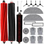 19 Pack Accessories Set for Roborock S8 Max/MaxV Ultra Robot Vacuum Cleaner 1 Pair Roller Brush 1 Self-Cleaning Brush 4 Side Brushes 2 Filters 4 Long and Round Mop Pads 4 Dust Bags 1 Cleaning Brush